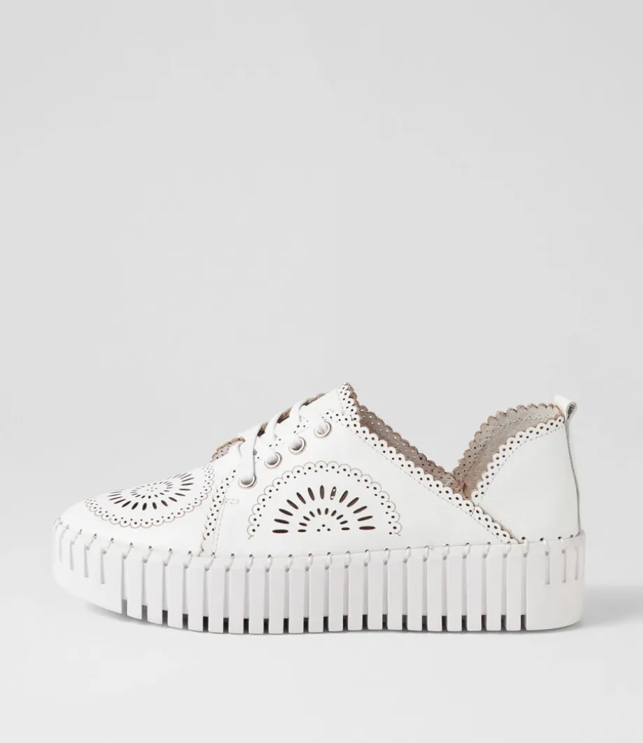 Bafia White Leather Sneakers