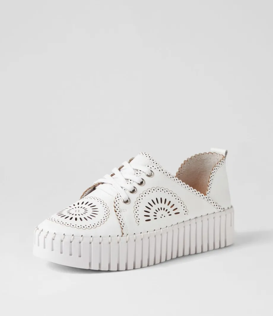 Bafia White Leather Sneakers