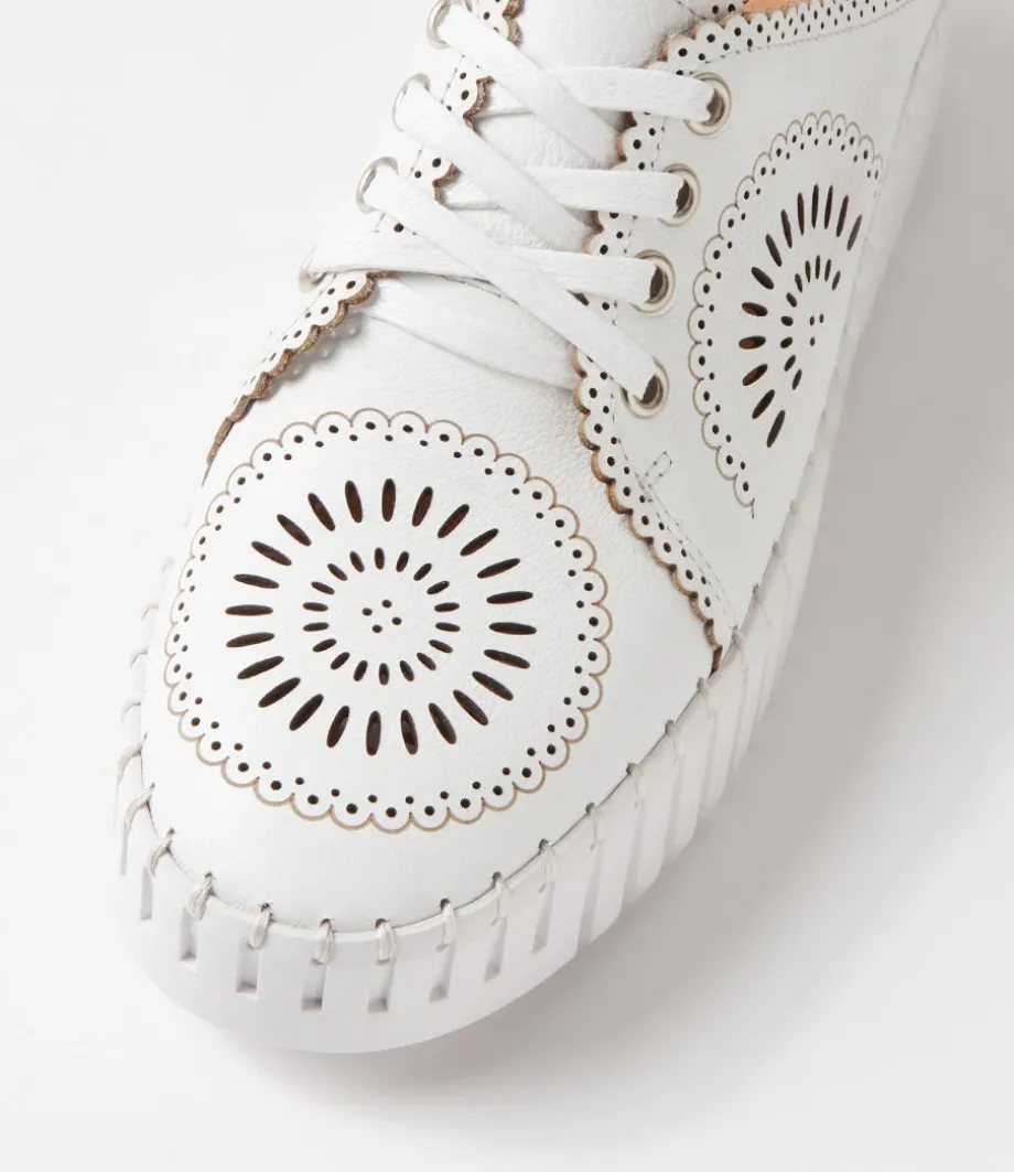 Bafia White Leather Sneakers