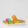 Barbra Xw Bright Multi Leather Slides