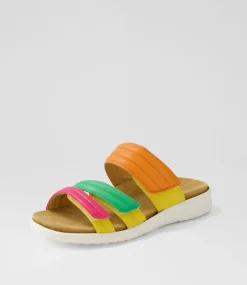 Barbra Xw Bright Multi Leather Slides