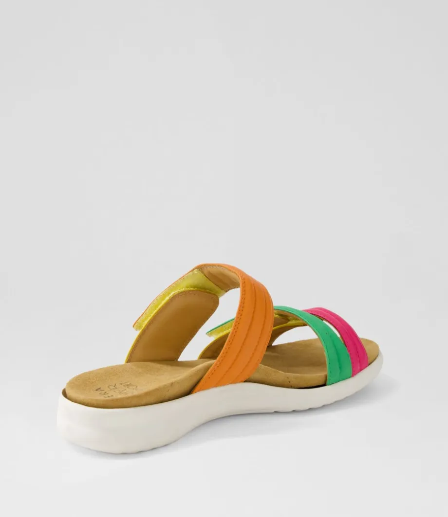 Barbra Xw Bright Multi Leather Slides