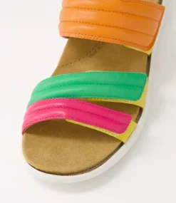 Barbra Xw Bright Multi Leather Slides