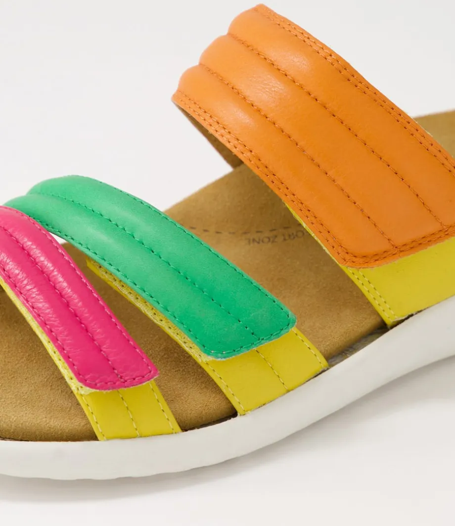 Barbra Xw Bright Multi Leather Slides