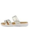 Barbra Xw Pale Gold Leather Sandals Ws