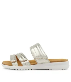 Barbra Xw Pale Gold Leather Sandals Ws