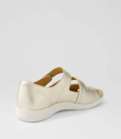 Bardot Xw Pale Gold White Leather Sandals