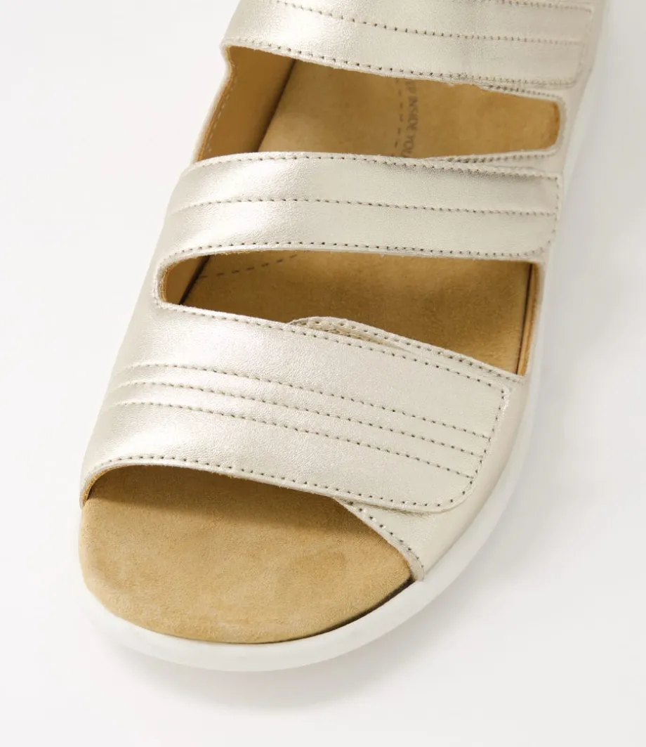 Bardot Xw Pale Gold White Leather Sandals