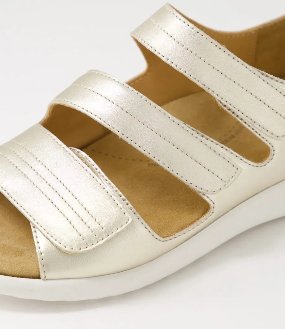 Bardot Xw Pale Gold White Leather Sandals