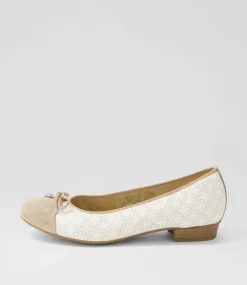 Bari 21 Sand Print Leather Ballet Flats