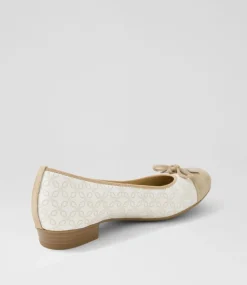 Bari 21 Sand Print Leather Ballet Flats