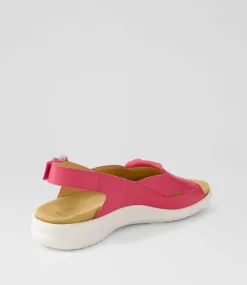 Bari Xw Fuchsia White Leather Sandals
