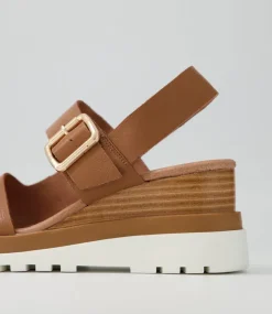 Barmer Dark Tan Leather Sandals Ws