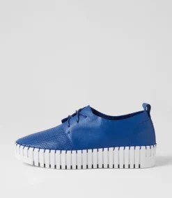 Batu Cobalt White Leather Sneakers