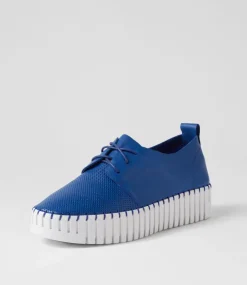 Batu Cobalt White Leather Sneakers