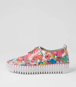 Batu White Flowermania Leather Sneakers