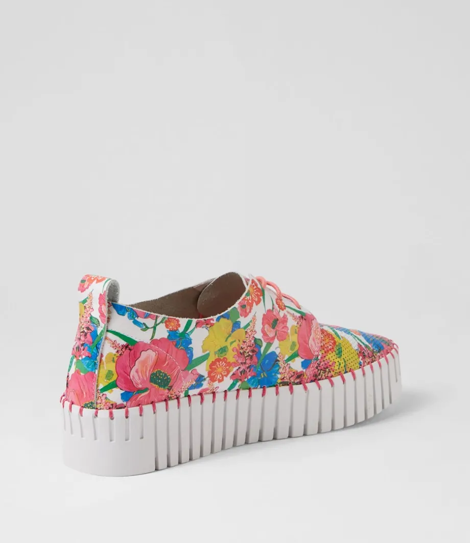 Batu White Flowermania Leather Sneakers