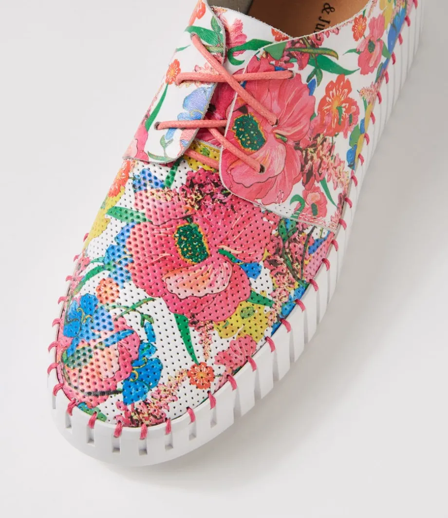 Batu White Flowermania Leather Sneakers