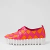 Baxta Fuchsia Bright Orange Leather Sneakers