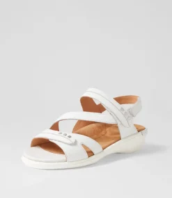 Beaux W White Leather Sandals