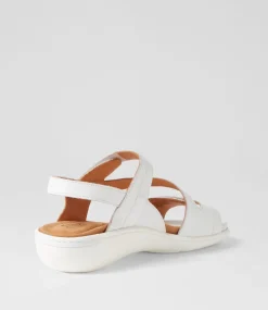 Beaux W White Leather Sandals