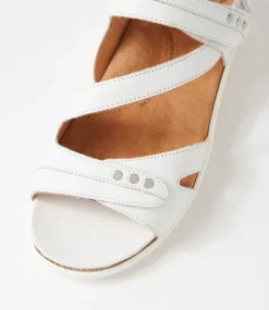 Beaux W White Leather Sandals