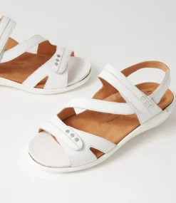 Beaux W White Leather Sandals