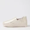 Becca Almond Metallic Cut Leather Sneakers