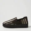 Becca Black Metallic Cut Leather Sneakers