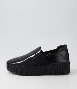 Becca Black Patent Leather Sneakers