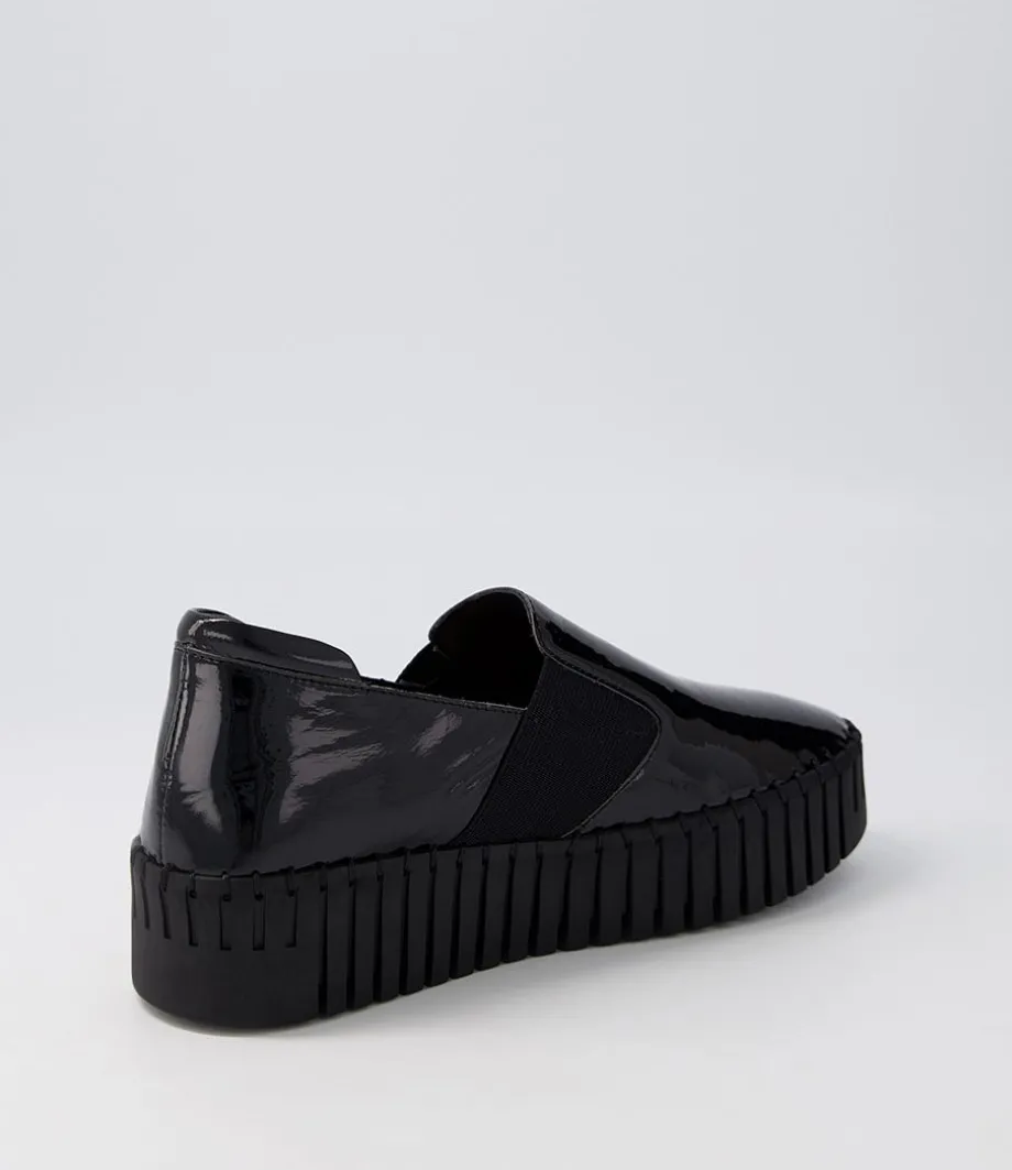 Becca Black Patent Leather Sneakers