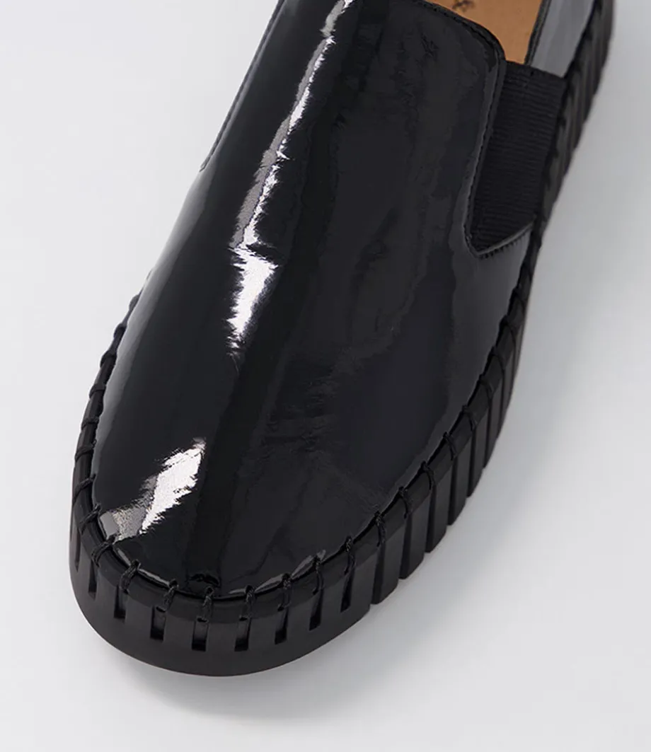 Becca Black Patent Leather Sneakers