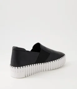 Becca Black White Leather Sneakers