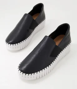 Becca Black White Leather Sneakers