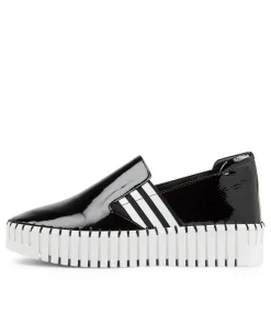 Becca Black White Patent Leather Sneakers
