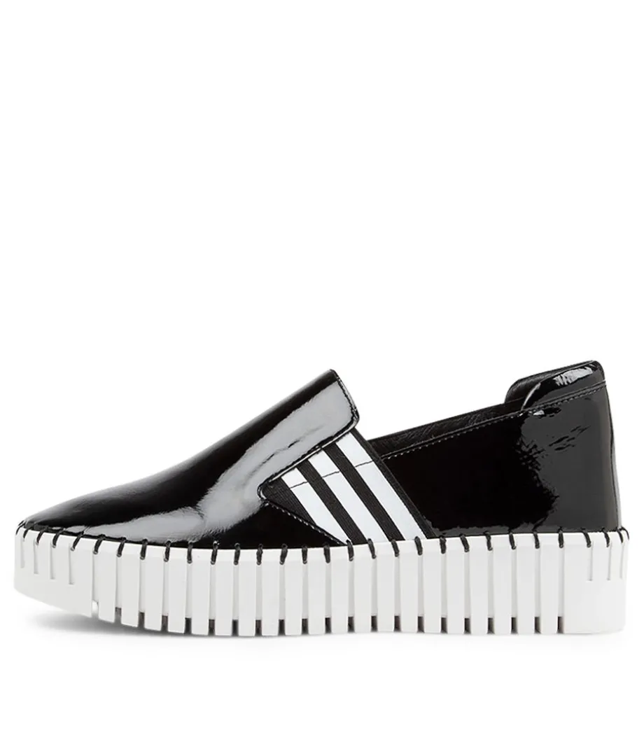 Becca Black White Patent Leather Sneakers