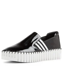 Becca Black White Patent Leather Sneakers