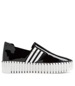 Becca Black White Patent Leather Sneakers