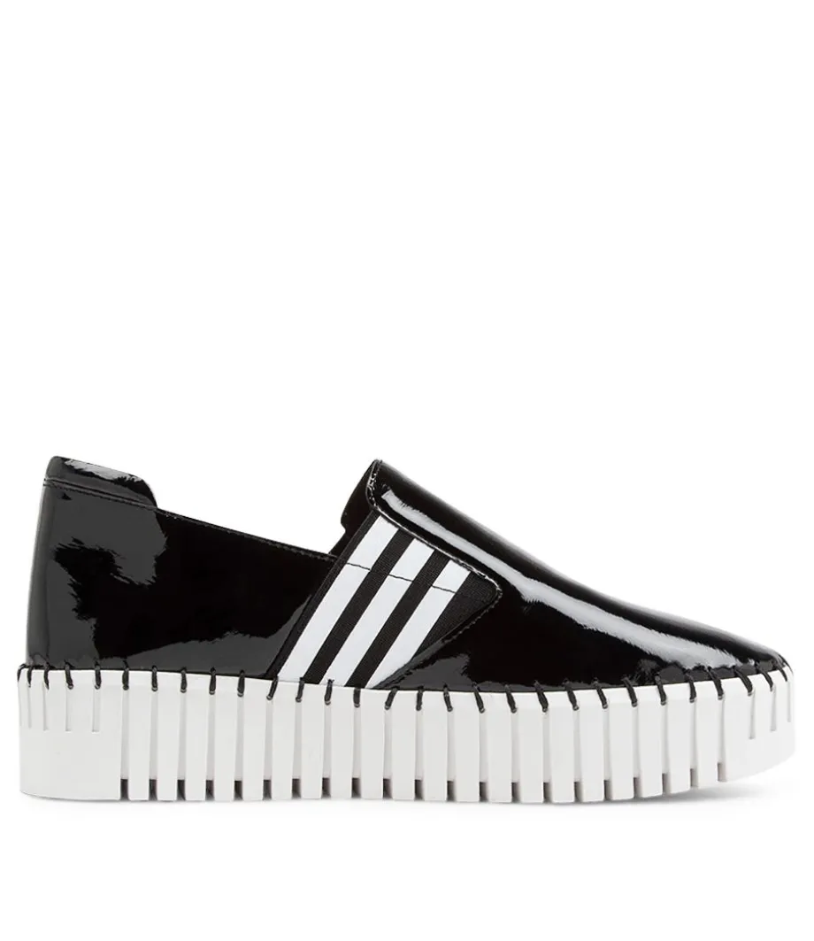 Becca Black White Patent Leather Sneakers
