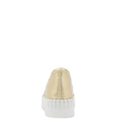 Becca Gold Croco Leather Sneakers Ws