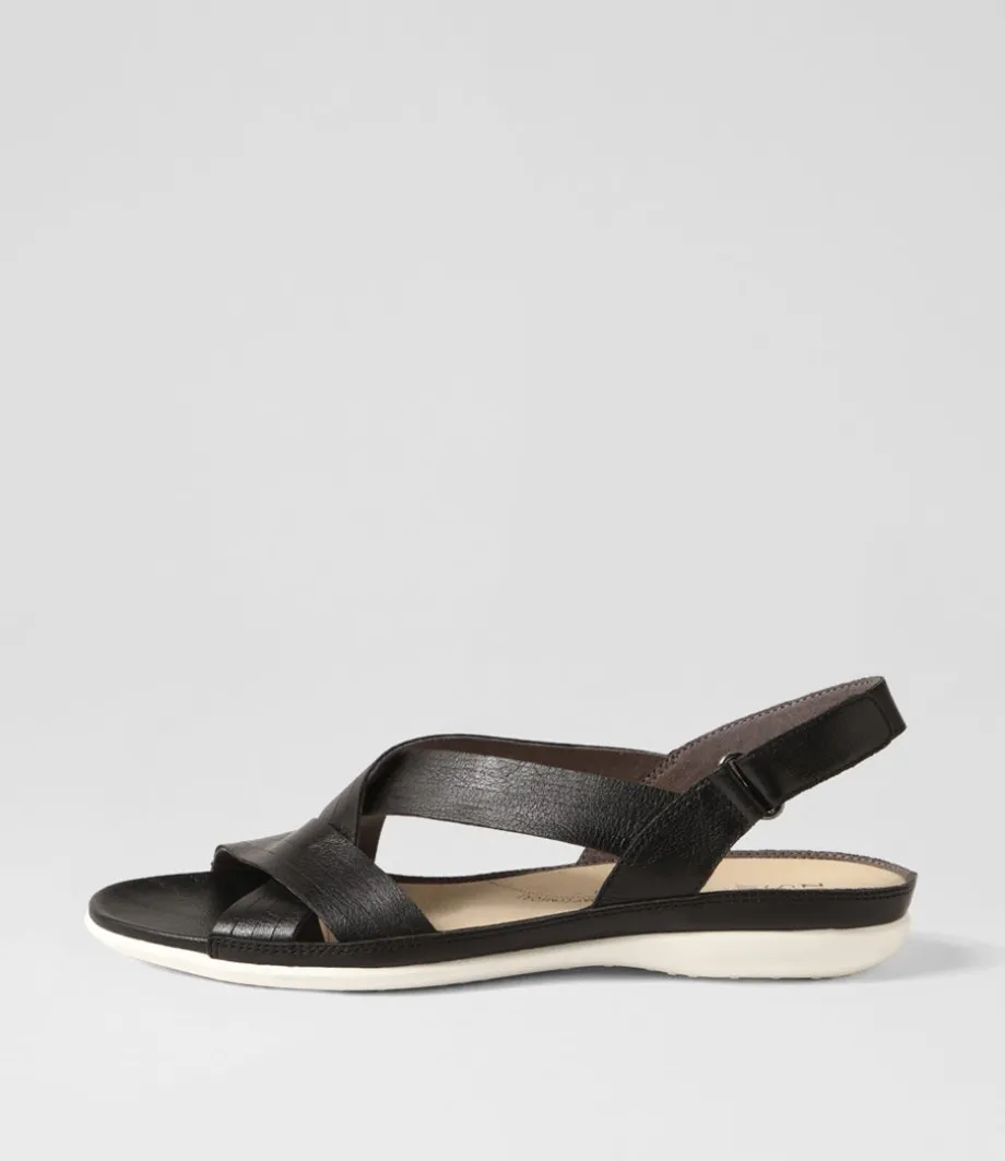 Bellmont W Black Leather Sandals