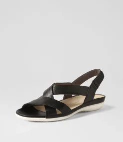 Bellmont W Black Leather Sandals