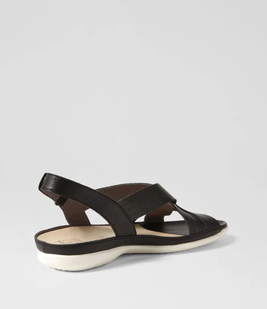 Bellmont W Black Leather Sandals