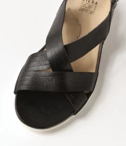 Bellmont W Black Leather Sandals