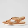 Bellmont W Dark Tan Leather Sandals