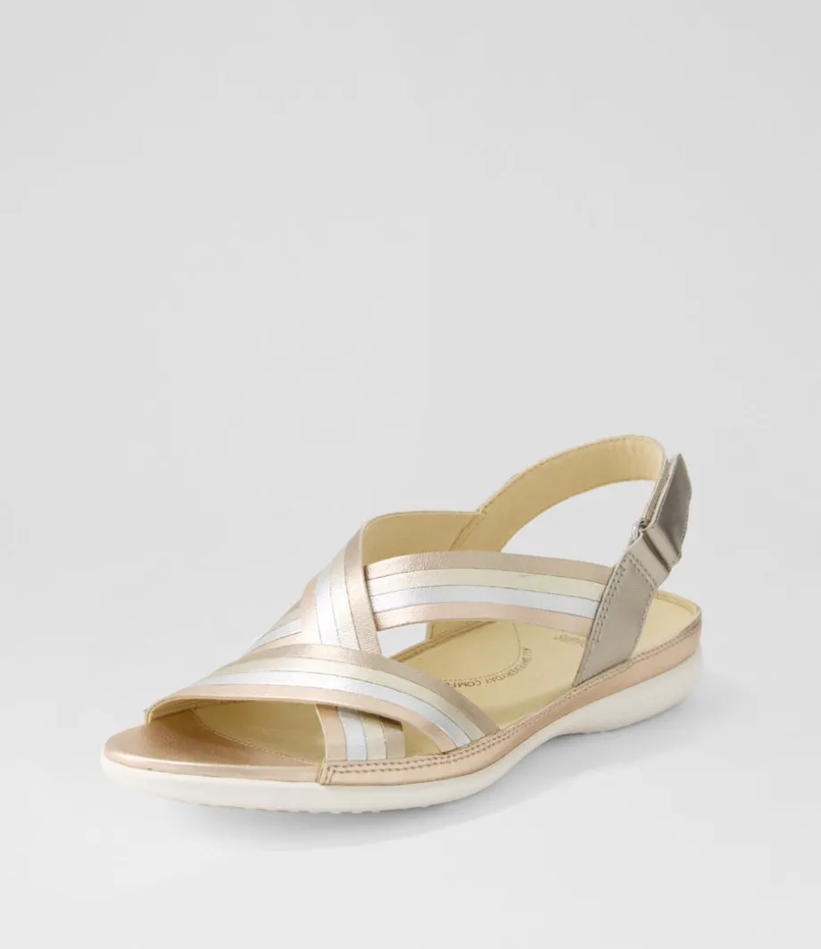 Bellmont W Metallic Multi Leather Sandals