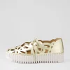 Bello Pale Gold Crush Leather Sneakers