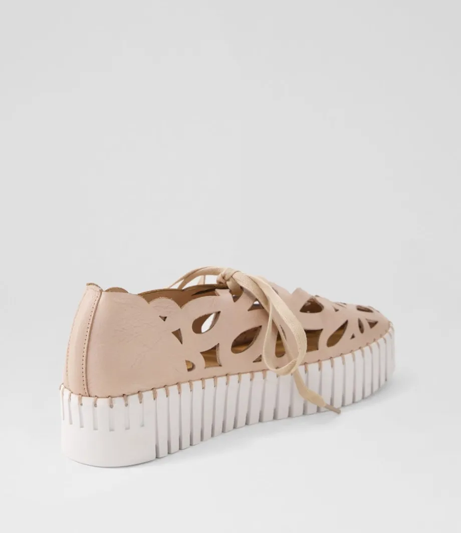 Bello Rose White Leather Sneakers