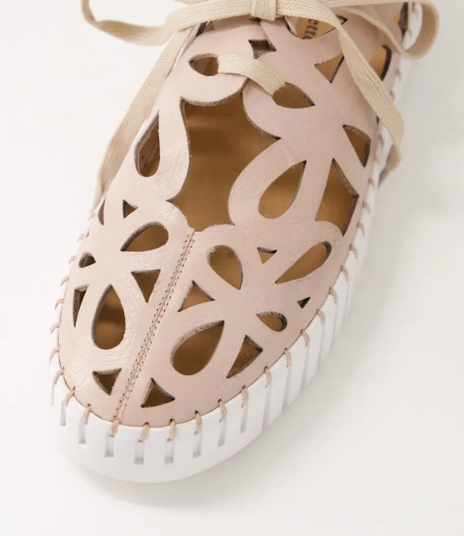 Bello Rose White Leather Sneakers