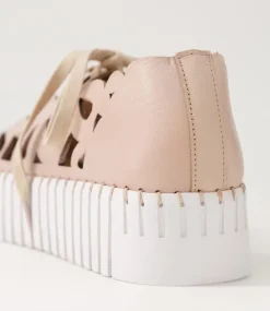 Bello Rose White Leather Sneakers